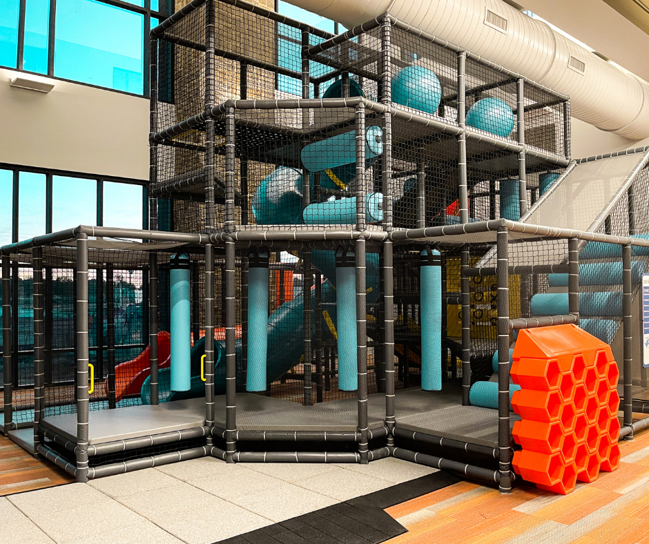 Compass Church-TX-Black Teal Gray and Orange Indoor Playground